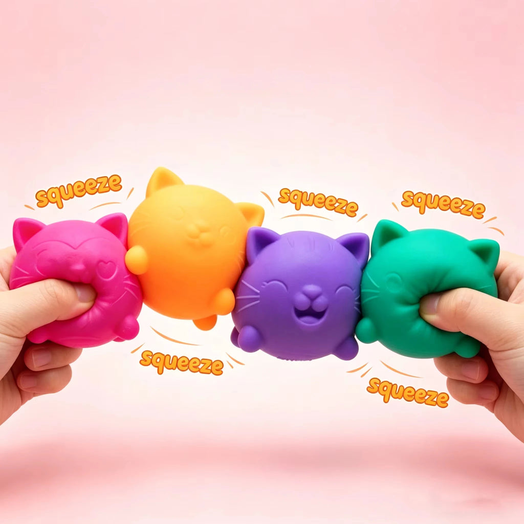 NEEDOH Cool Cat Squishy Toy - 4 Piece Set or 1 piece
