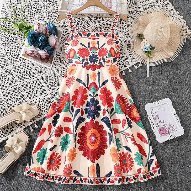 Girls 8-12 Vibrant Floral Dress