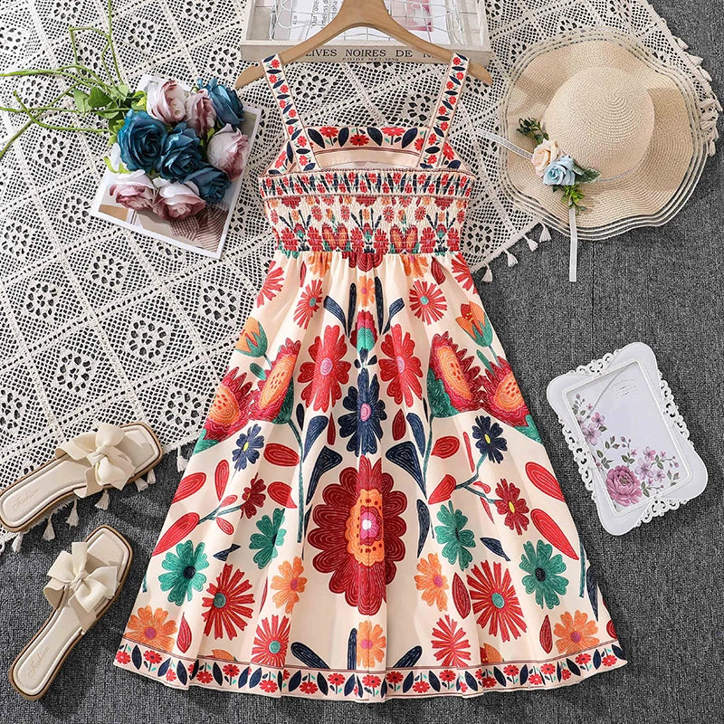 Girls 8-12 Vibrant Floral Dress